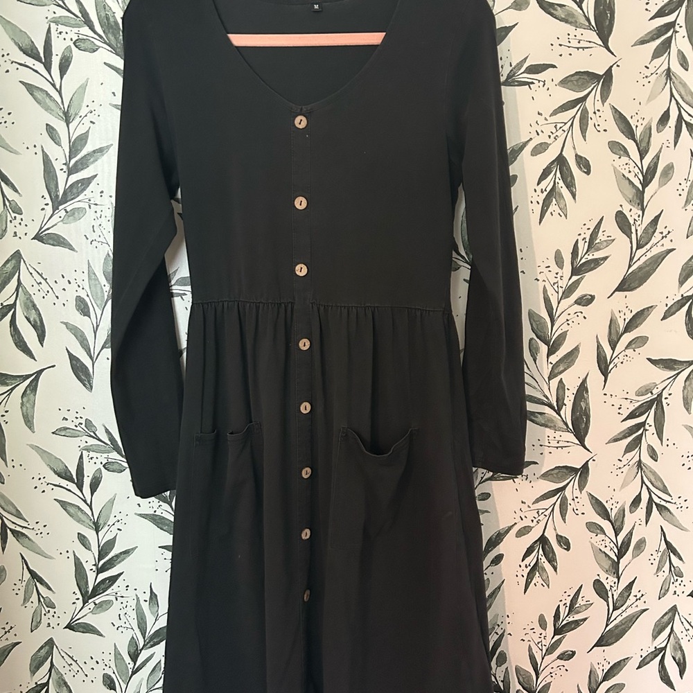 Black Button-Down Dress